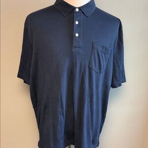 Lands’ End Navy Cotton Polo Shirt – Size XL